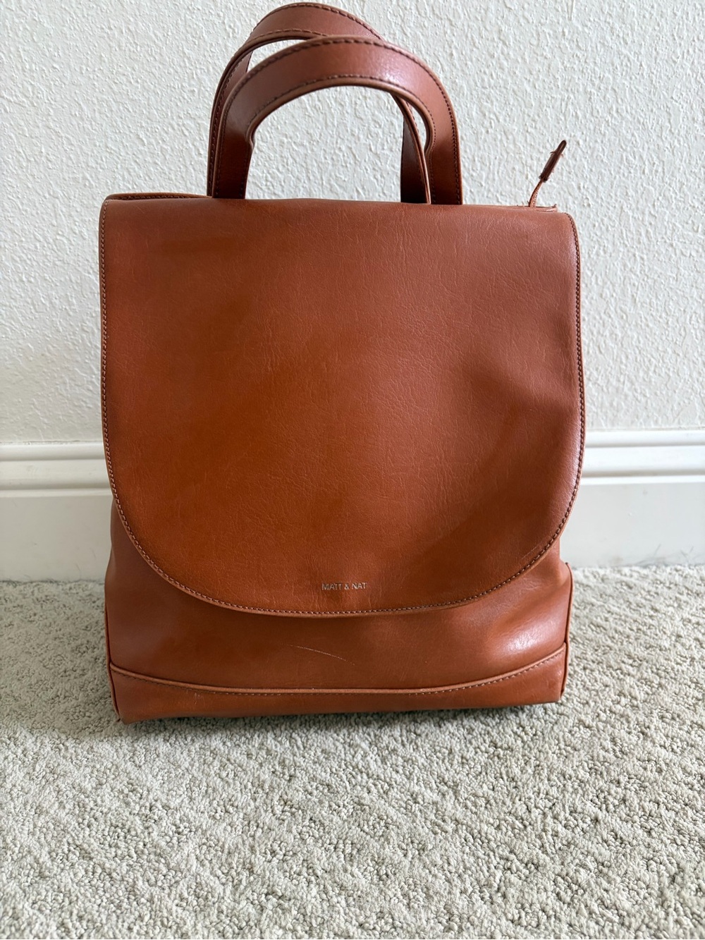 Matt & Nat Tan-Brown Vegan Leather Backpack